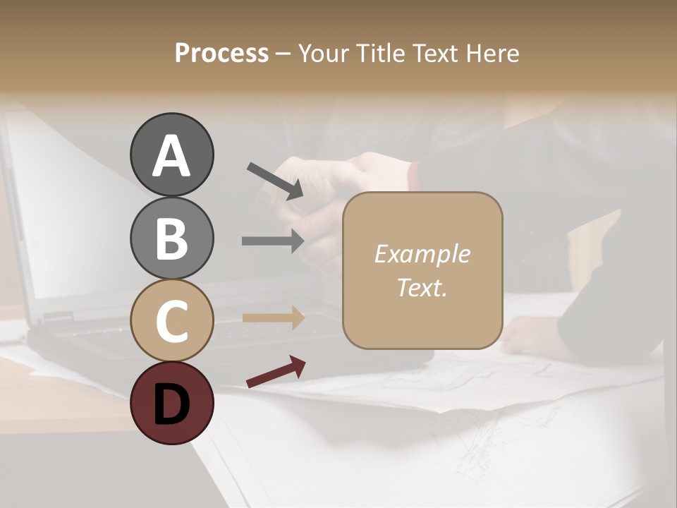 Two People Shaking Hands Over A Laptop Computer PowerPoint Template