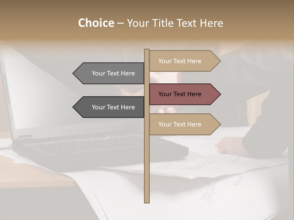 Two People Shaking Hands Over A Laptop Computer PowerPoint Template
