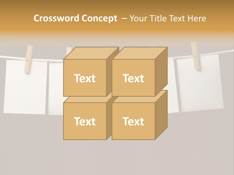 Five White Slip Of Paper Attach To Rope Clothes Peg On Red PowerPoint Template