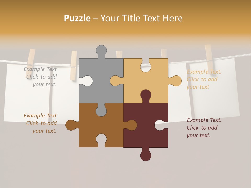 Five White Slip Of Paper Attach To Rope Clothes Peg On Red PowerPoint Template