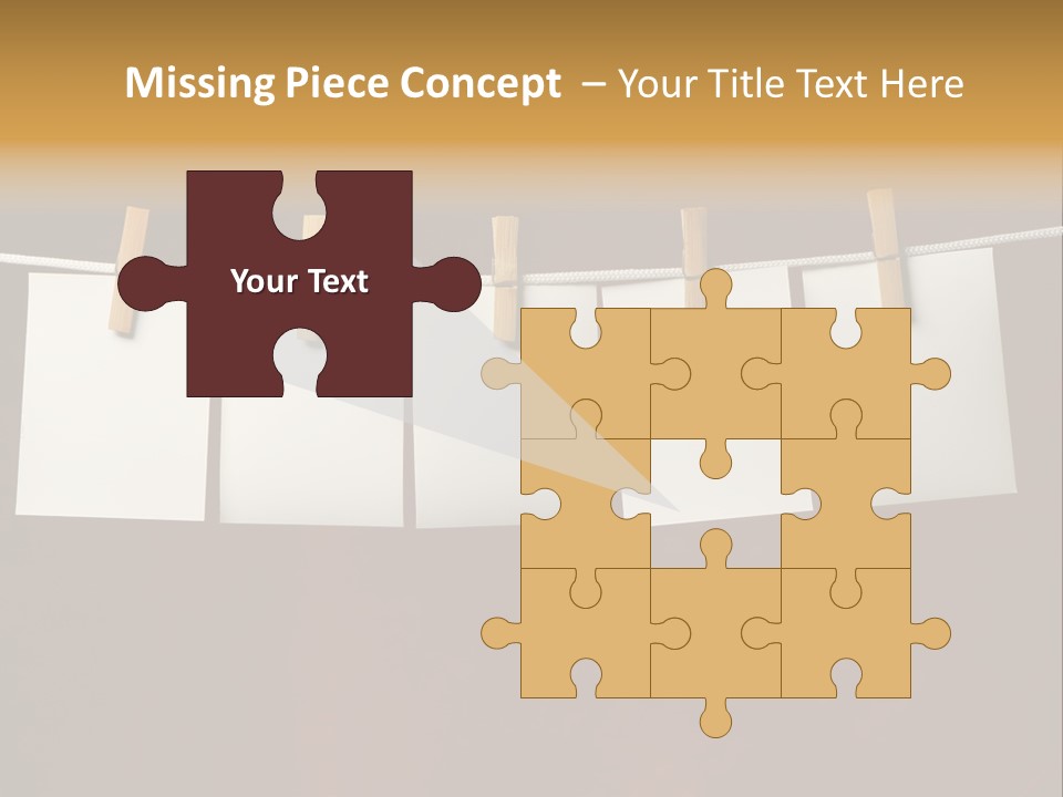 Five White Slip Of Paper Attach To Rope Clothes Peg On Red PowerPoint Template