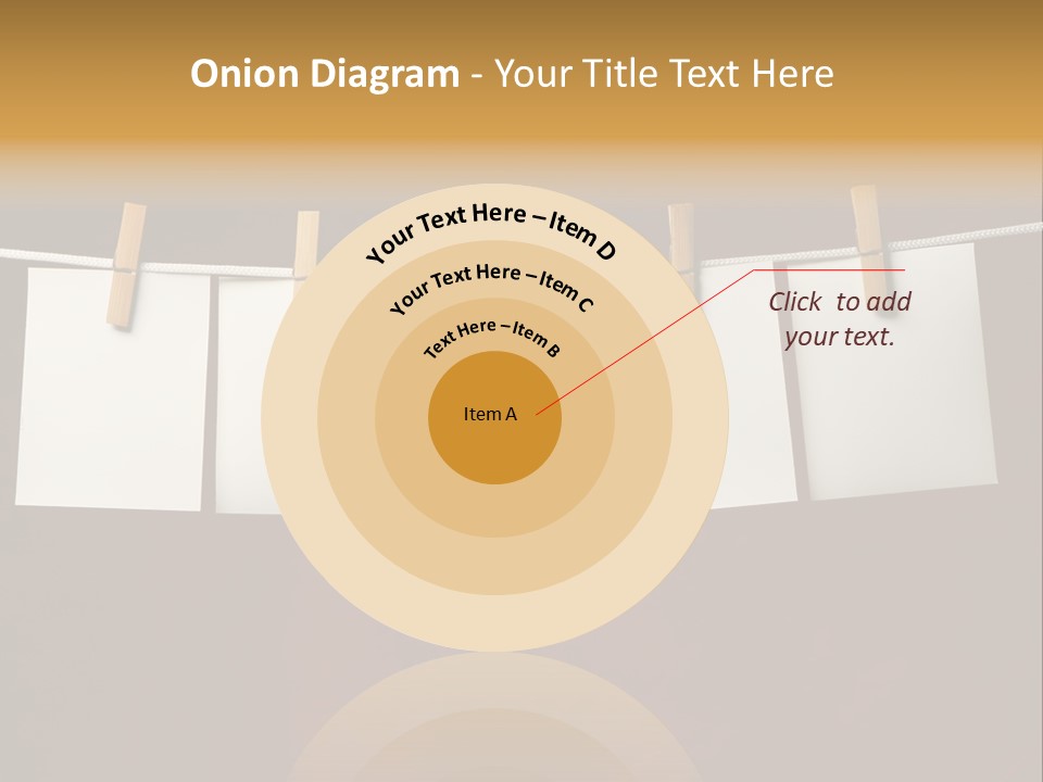 Five White Slip Of Paper Attach To Rope Clothes Peg On Red PowerPoint Template