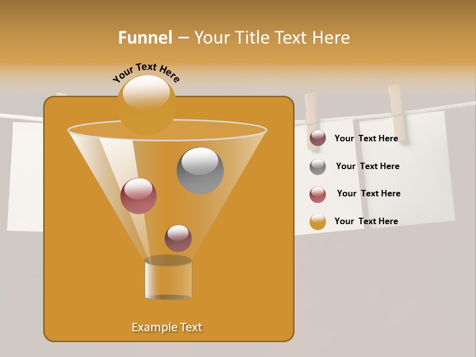 Five White Slip Of Paper Attach To Rope Clothes Peg On Red PowerPoint Template