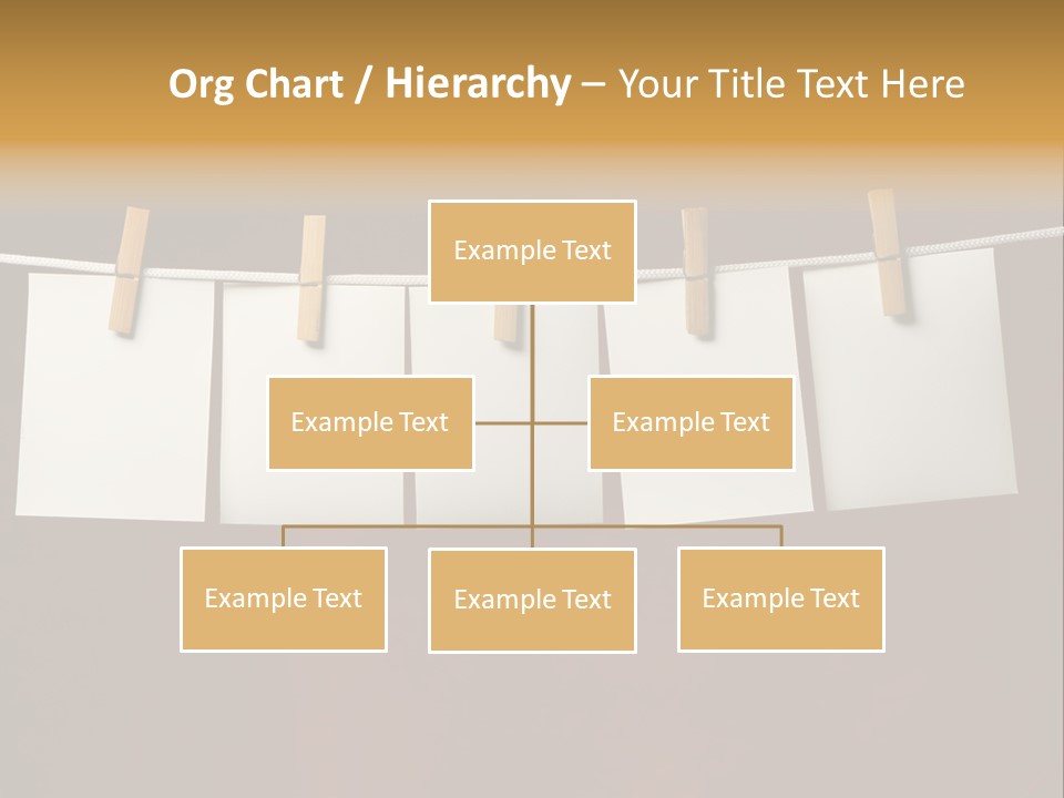 Five White Slip Of Paper Attach To Rope Clothes Peg On Red PowerPoint Template