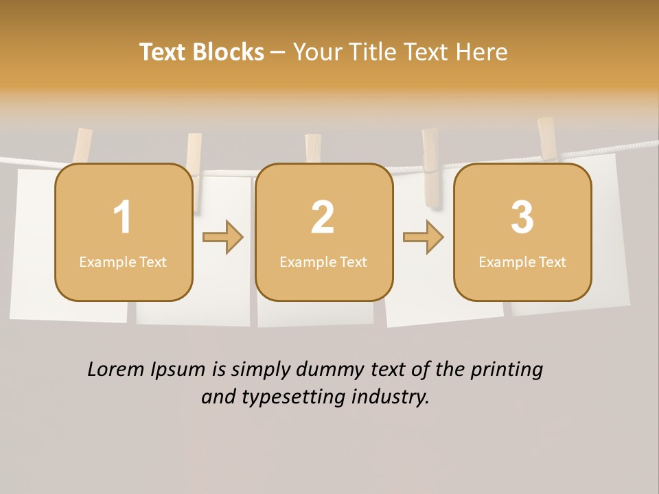 Five White Slip Of Paper Attach To Rope Clothes Peg On Red PowerPoint Template