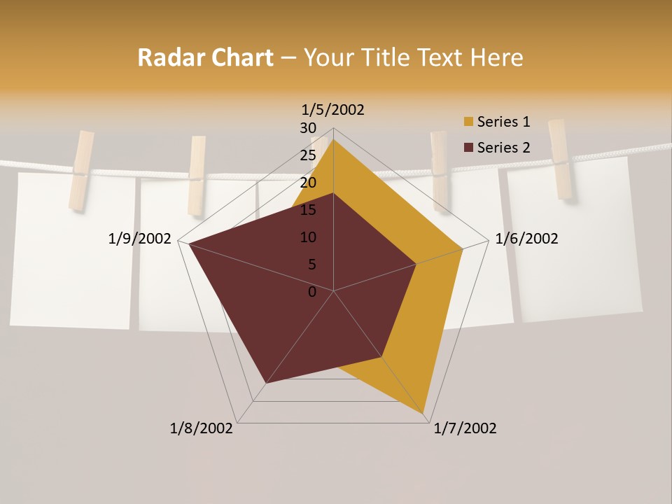 Five White Slip Of Paper Attach To Rope Clothes Peg On Red PowerPoint Template