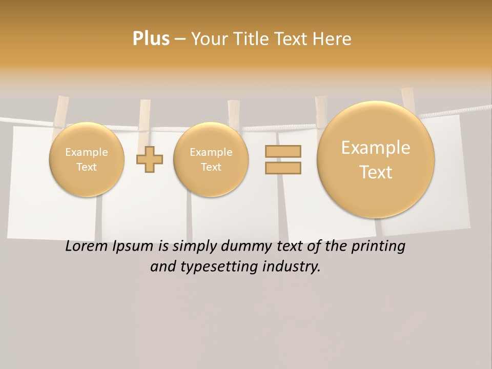 Five White Slip Of Paper Attach To Rope Clothes Peg On Red PowerPoint Template