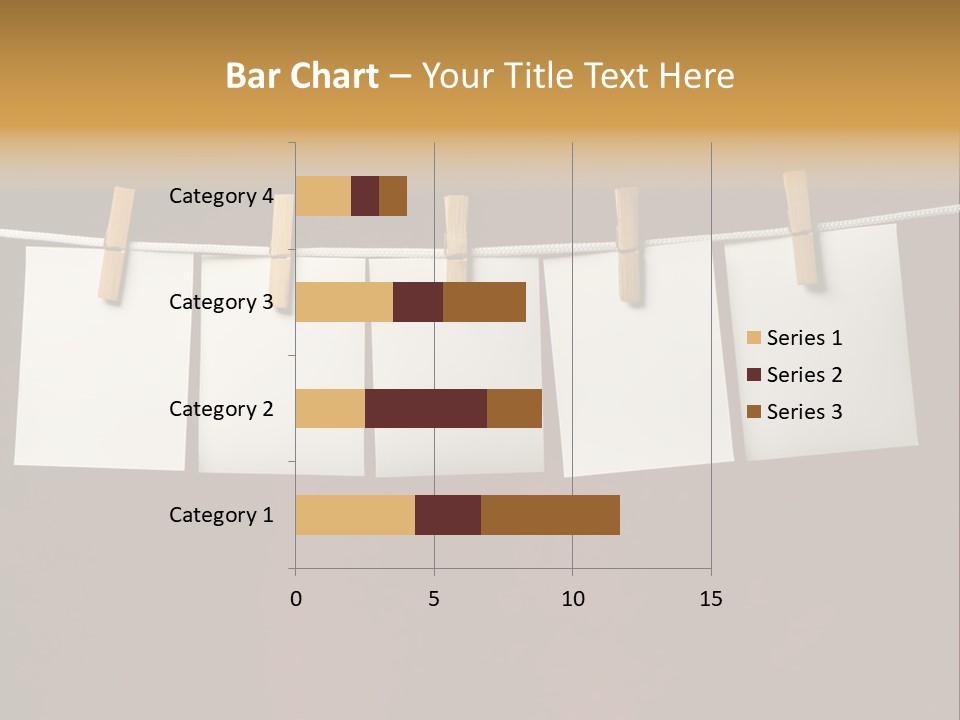 Five White Slip Of Paper Attach To Rope Clothes Peg On Red PowerPoint Template