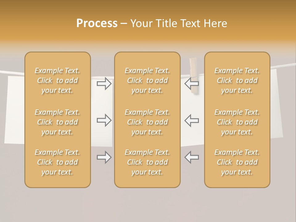 Five White Slip Of Paper Attach To Rope Clothes Peg On Red PowerPoint Template