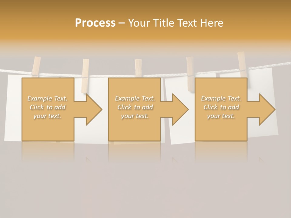 Five White Slip Of Paper Attach To Rope Clothes Peg On Red PowerPoint Template