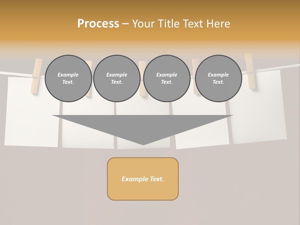 Five White Slip Of Paper Attach To Rope Clothes Peg On Red PowerPoint Template