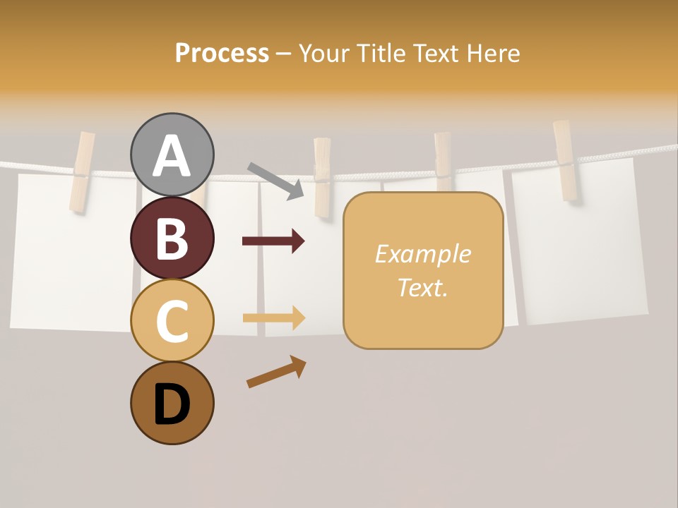 Five White Slip Of Paper Attach To Rope Clothes Peg On Red PowerPoint Template