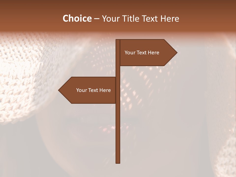 Pretty Young Lady With Large Hat At Sunny Day PowerPoint Template