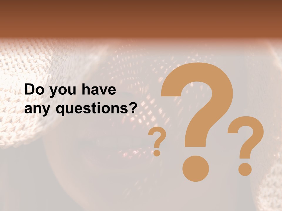 Pretty Young Lady With Large Hat At Sunny Day PowerPoint Template