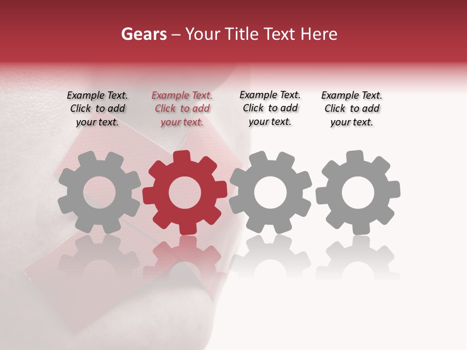 Censored Woman With Red Tape On Mouth. Colorkey, Face Toned. Isolated On White. PowerPoint Template