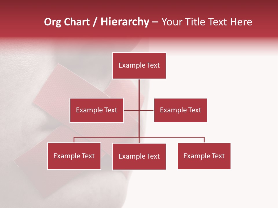 Censored Woman With Red Tape On Mouth. Colorkey, Face Toned. Isolated On White. PowerPoint Template