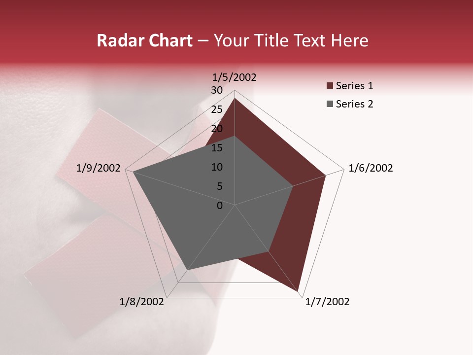 Censored Woman With Red Tape On Mouth. Colorkey, Face Toned. Isolated On White. PowerPoint Template