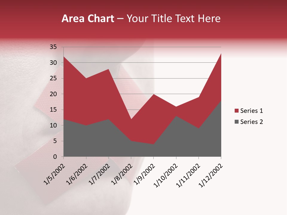 Censored Woman With Red Tape On Mouth. Colorkey, Face Toned. Isolated On White. PowerPoint Template