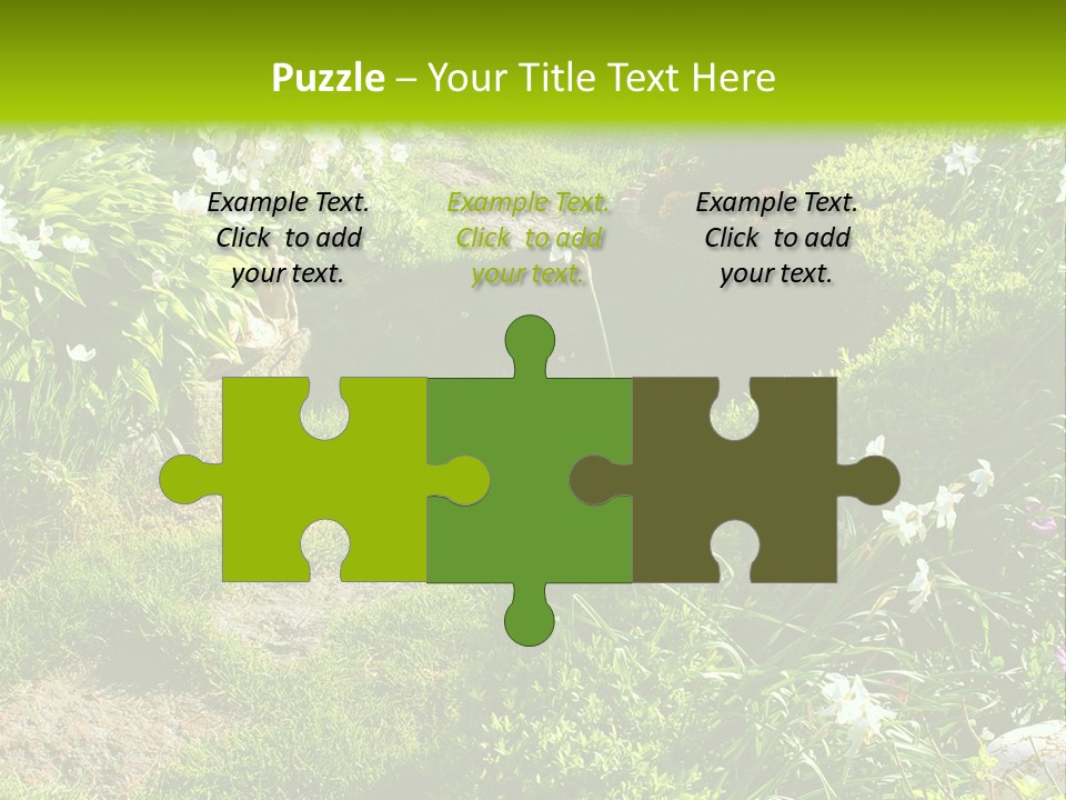 Track In Beautiful Garden Among Flowers And Sculptures - Sunset Light. Shot In Ukraine. PowerPoint Template