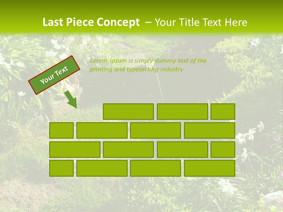 Track In Beautiful Garden Among Flowers And Sculptures - Sunset Light. Shot In Ukraine. PowerPoint Template