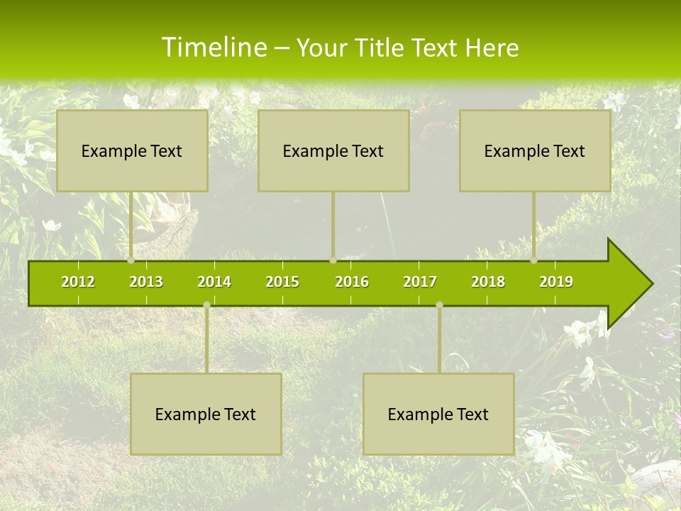 Track In Beautiful Garden Among Flowers And Sculptures - Sunset Light. Shot In Ukraine. PowerPoint Template