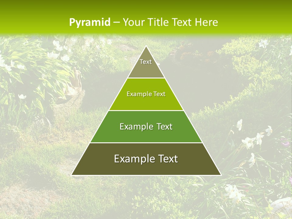 Track In Beautiful Garden Among Flowers And Sculptures - Sunset Light. Shot In Ukraine. PowerPoint Template