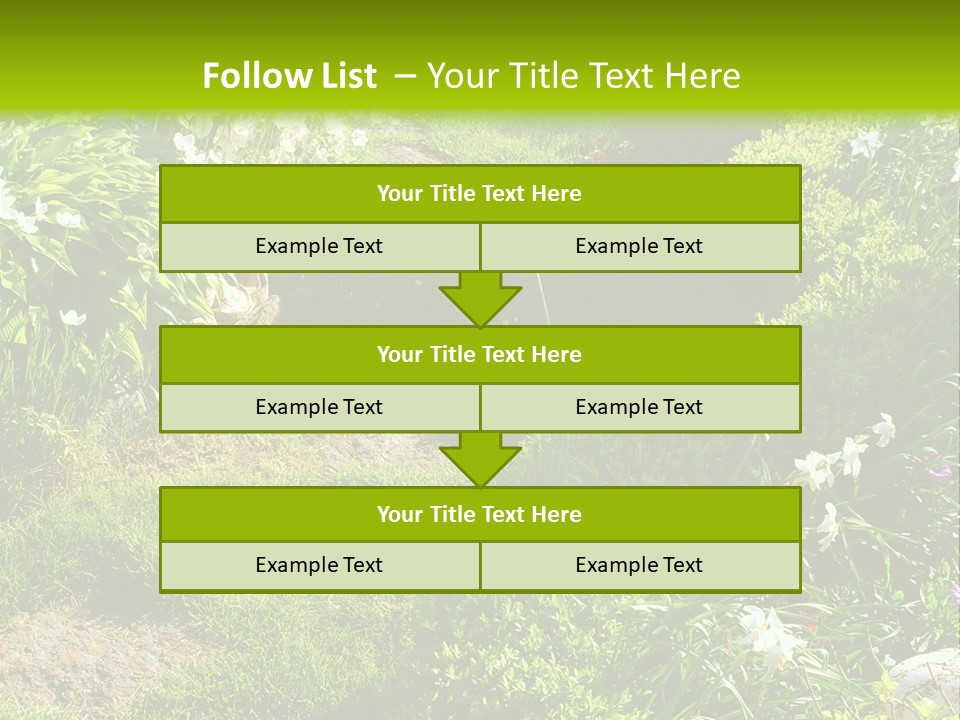 Track In Beautiful Garden Among Flowers And Sculptures - Sunset Light. Shot In Ukraine. PowerPoint Template