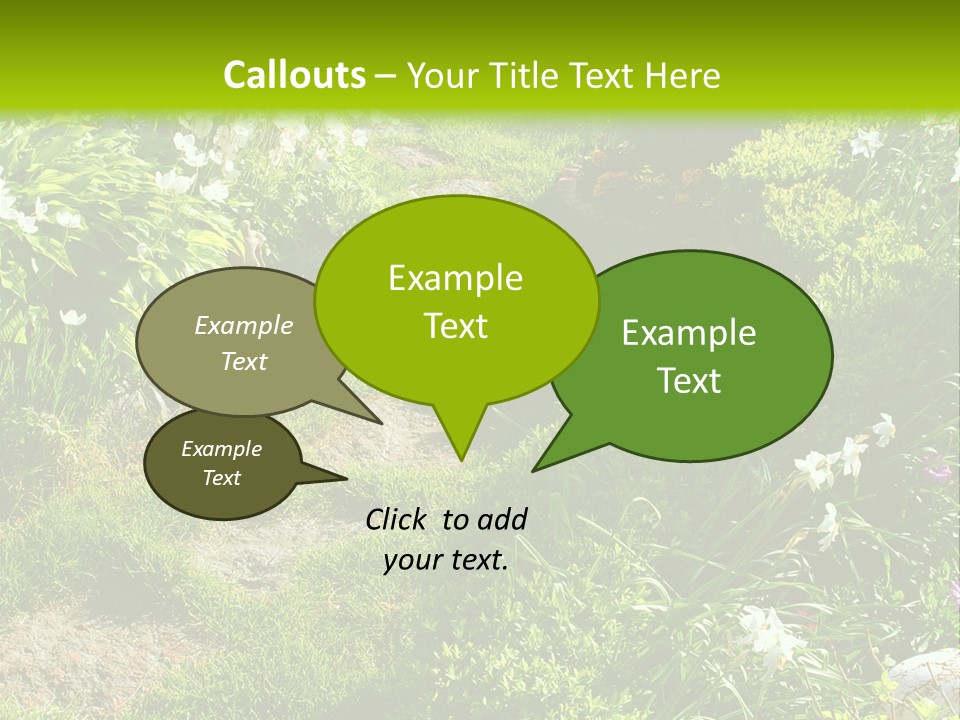 Track In Beautiful Garden Among Flowers And Sculptures - Sunset Light. Shot In Ukraine. PowerPoint Template