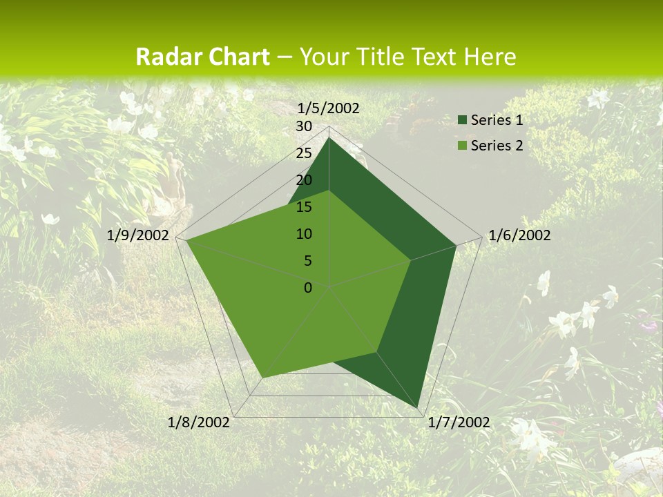 Track In Beautiful Garden Among Flowers And Sculptures - Sunset Light. Shot In Ukraine. PowerPoint Template