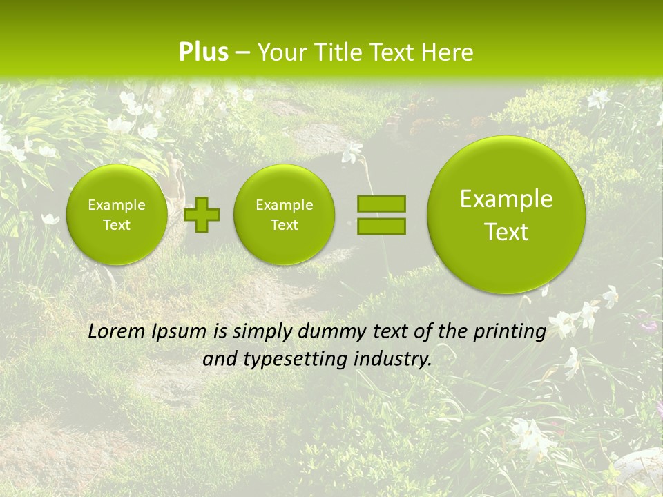 Track In Beautiful Garden Among Flowers And Sculptures - Sunset Light. Shot In Ukraine. PowerPoint Template