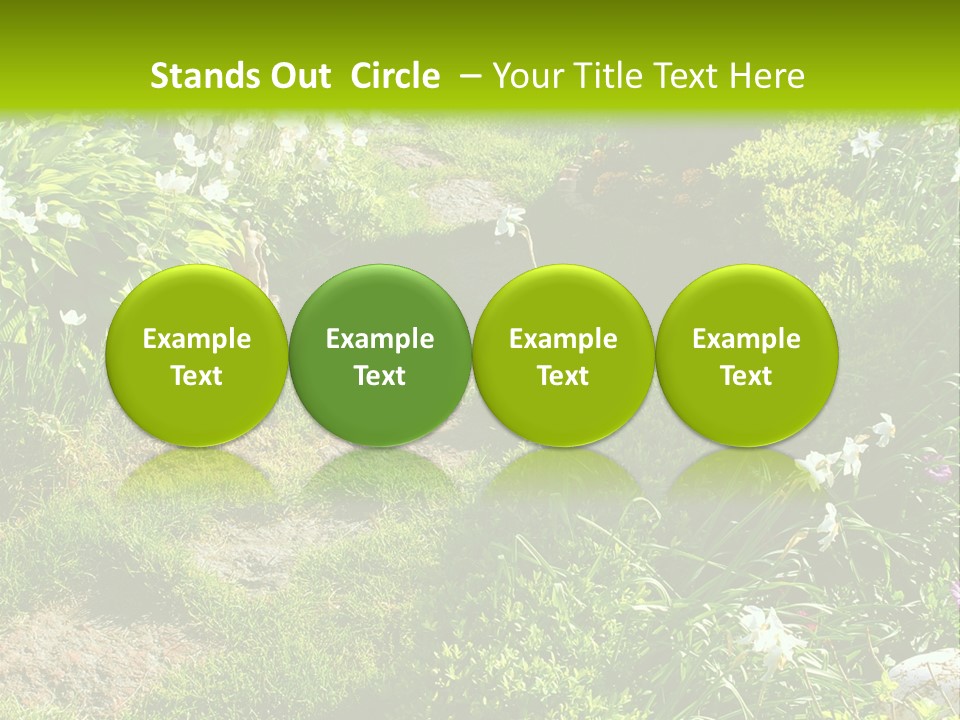 Track In Beautiful Garden Among Flowers And Sculptures - Sunset Light. Shot In Ukraine. PowerPoint Template