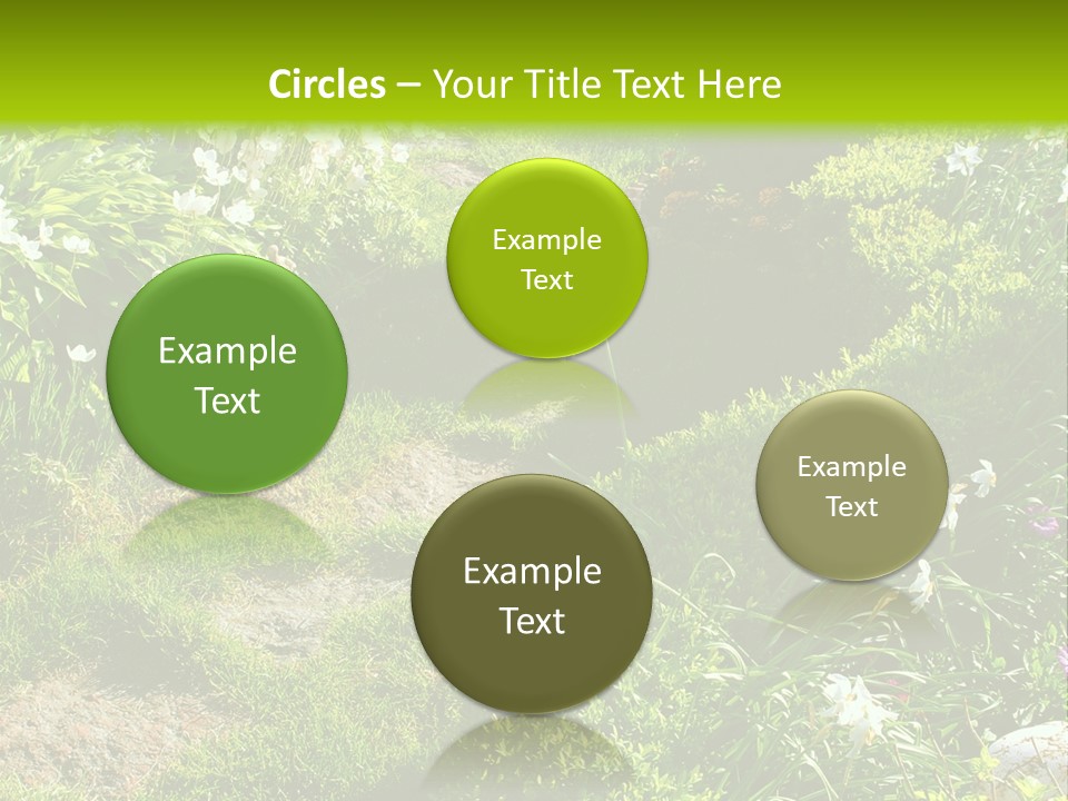 Track In Beautiful Garden Among Flowers And Sculptures - Sunset Light. Shot In Ukraine. PowerPoint Template