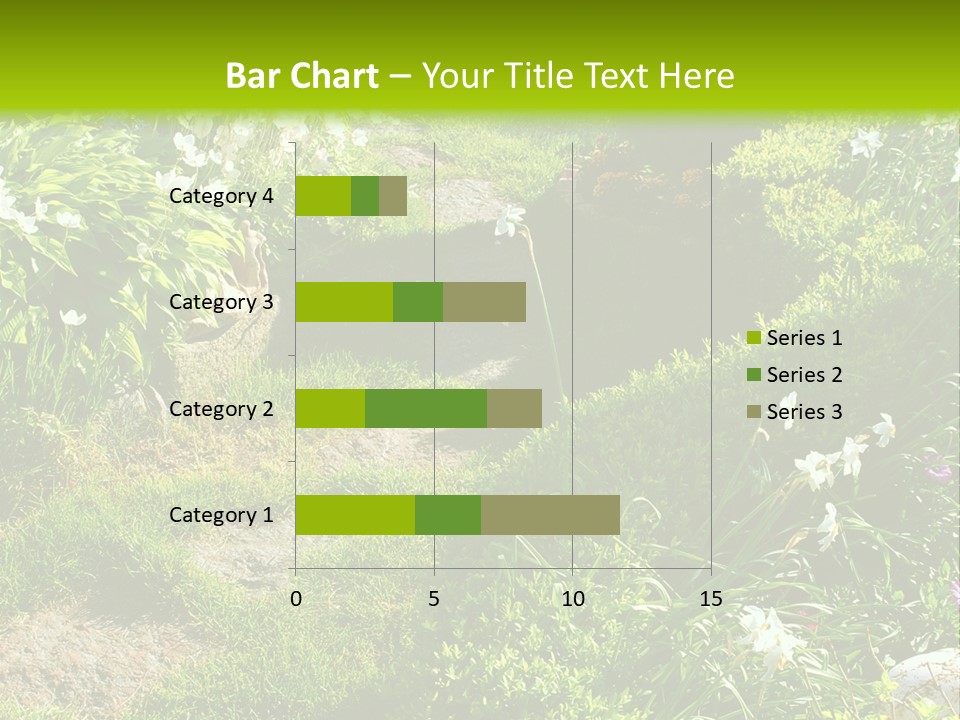 Track In Beautiful Garden Among Flowers And Sculptures - Sunset Light. Shot In Ukraine. PowerPoint Template