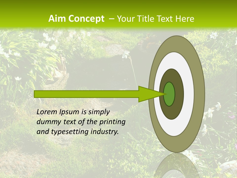 Track In Beautiful Garden Among Flowers And Sculptures - Sunset Light. Shot In Ukraine. PowerPoint Template