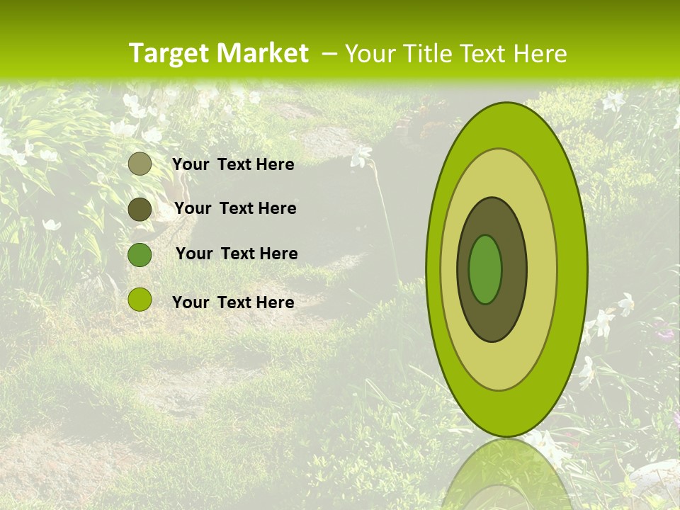 Track In Beautiful Garden Among Flowers And Sculptures - Sunset Light. Shot In Ukraine. PowerPoint Template