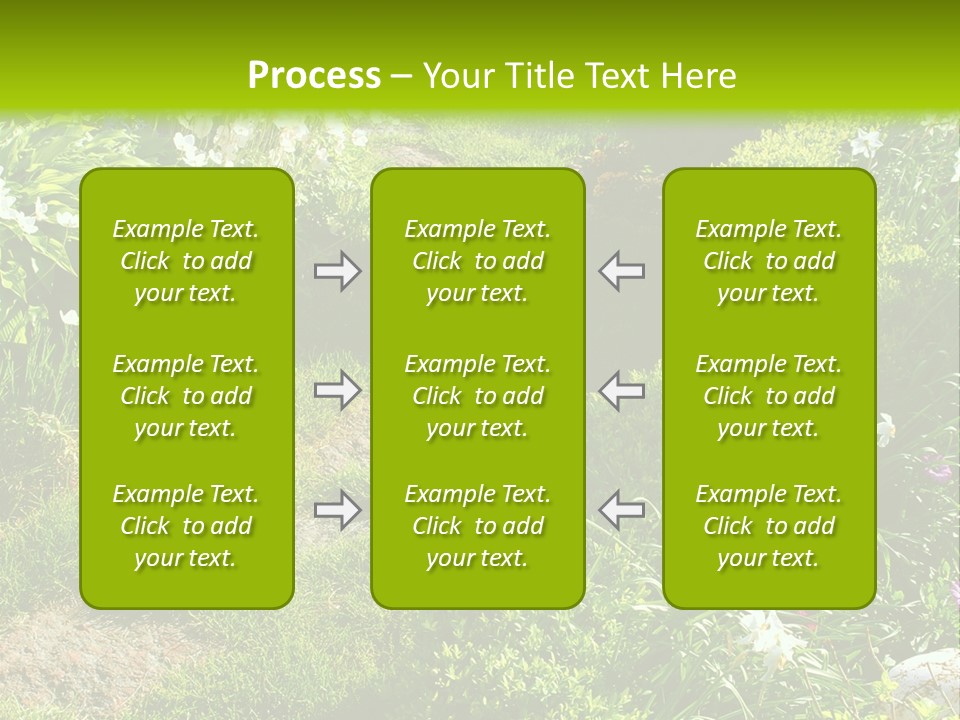 Track In Beautiful Garden Among Flowers And Sculptures - Sunset Light. Shot In Ukraine. PowerPoint Template