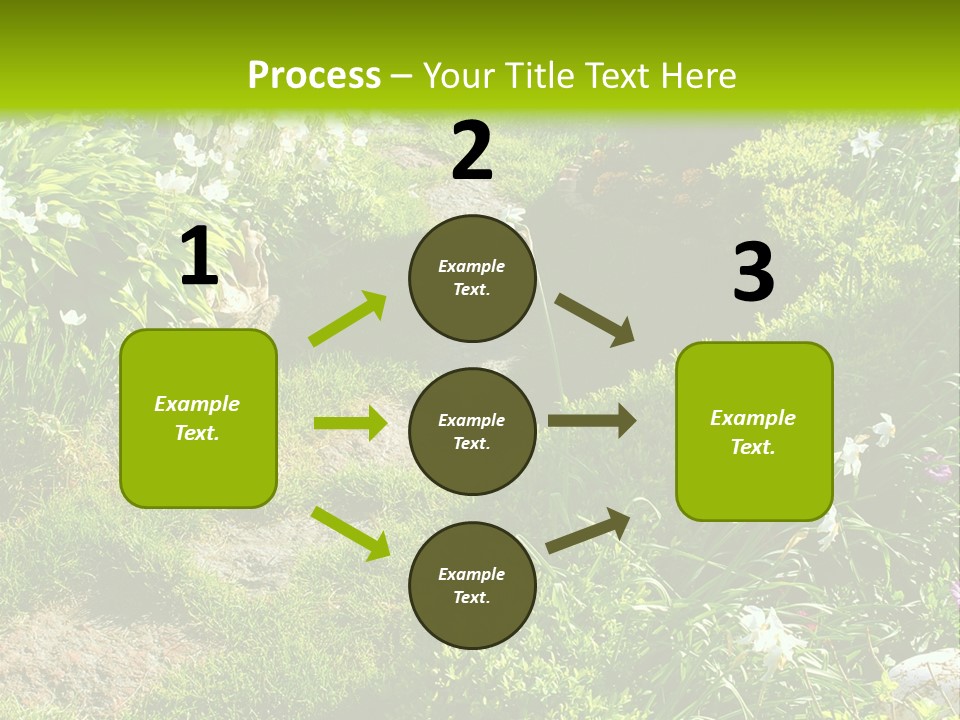 Track In Beautiful Garden Among Flowers And Sculptures - Sunset Light. Shot In Ukraine. PowerPoint Template