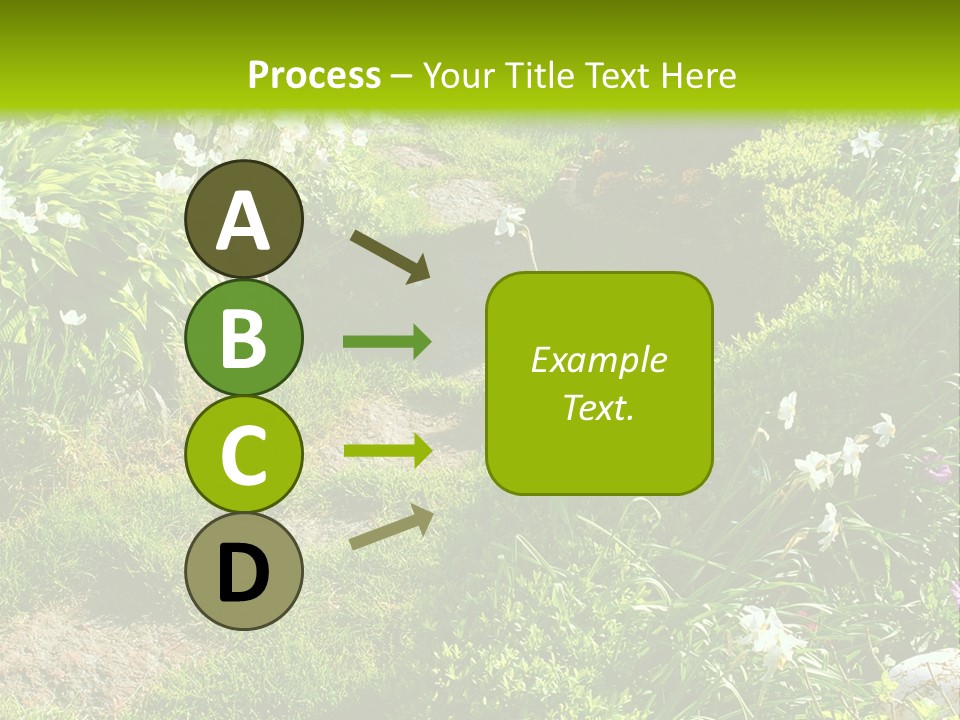 Track In Beautiful Garden Among Flowers And Sculptures - Sunset Light. Shot In Ukraine. PowerPoint Template