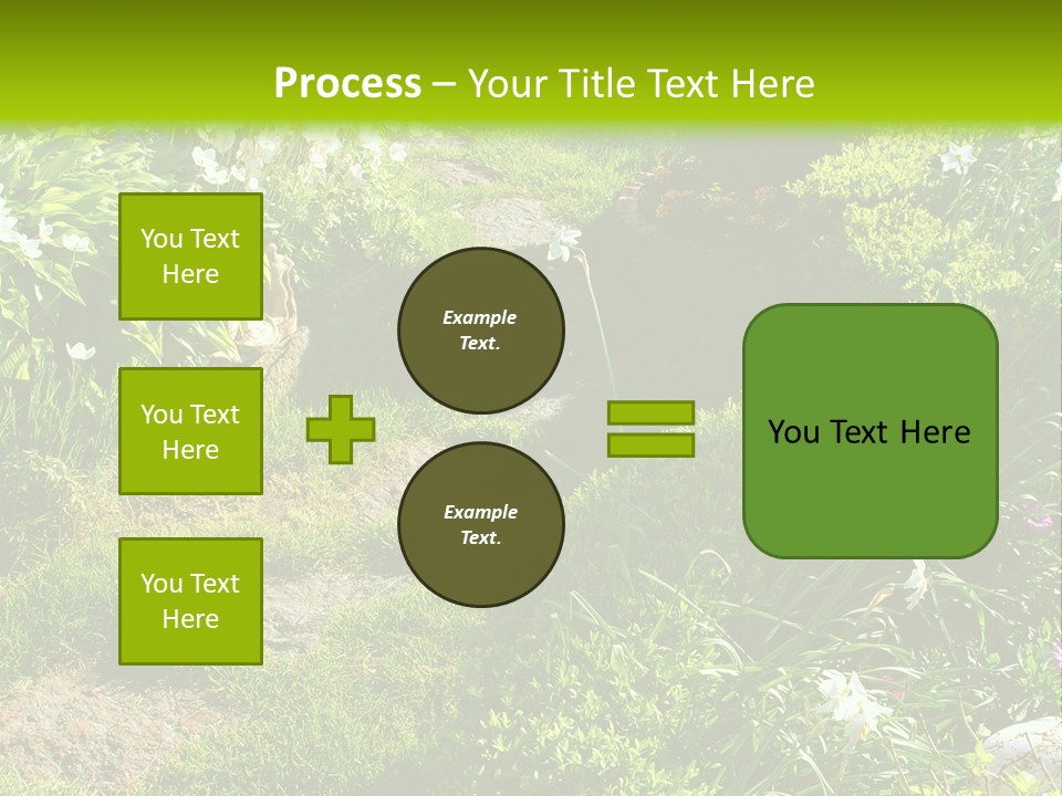 Track In Beautiful Garden Among Flowers And Sculptures - Sunset Light. Shot In Ukraine. PowerPoint Template
