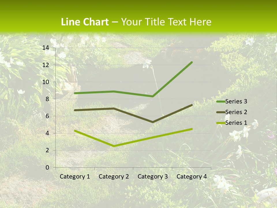 Track In Beautiful Garden Among Flowers And Sculptures - Sunset Light. Shot In Ukraine. PowerPoint Template