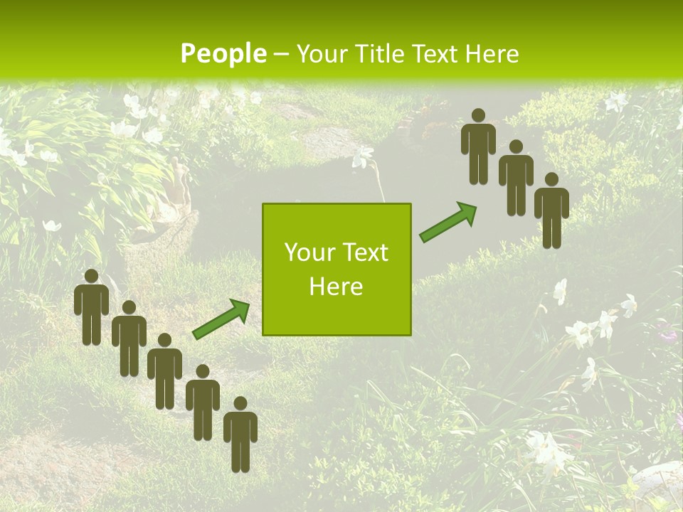 Track In Beautiful Garden Among Flowers And Sculptures - Sunset Light. Shot In Ukraine. PowerPoint Template