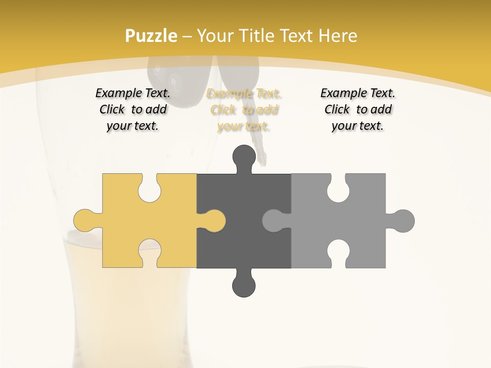 Drunk Driving Concept - Beer, Keys And Handcuffs PowerPoint Template