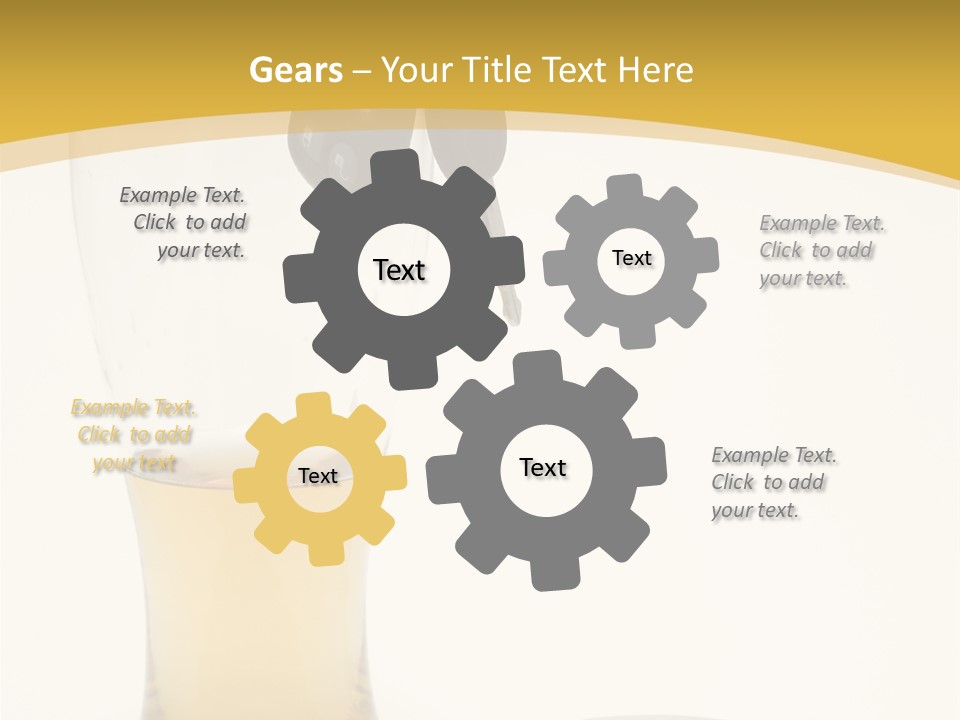 Drunk Driving Concept - Beer, Keys And Handcuffs PowerPoint Template