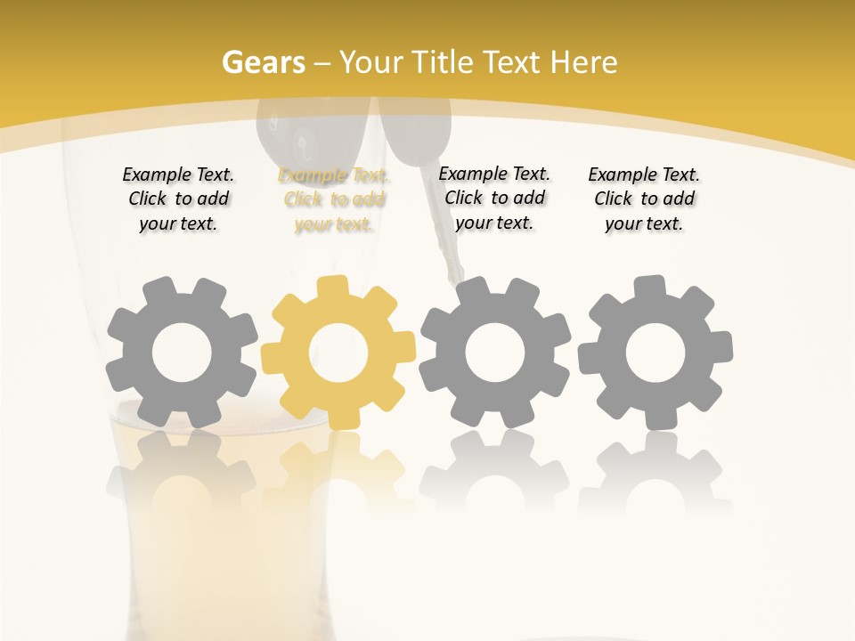 Drunk Driving Concept - Beer, Keys And Handcuffs PowerPoint Template