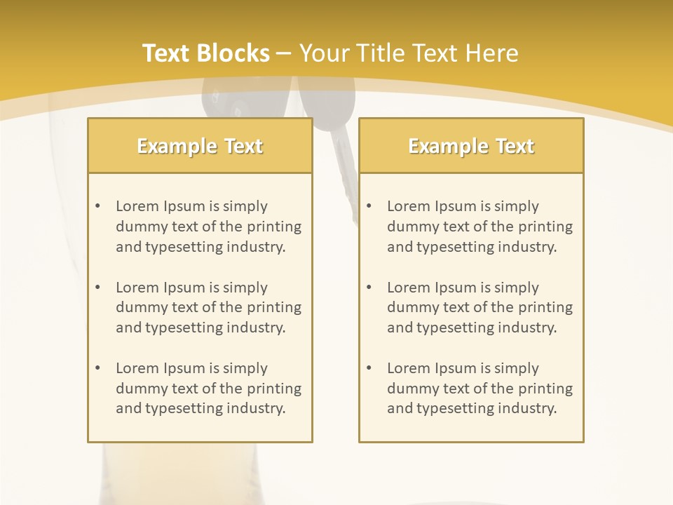 Drunk Driving Concept - Beer, Keys And Handcuffs PowerPoint Template