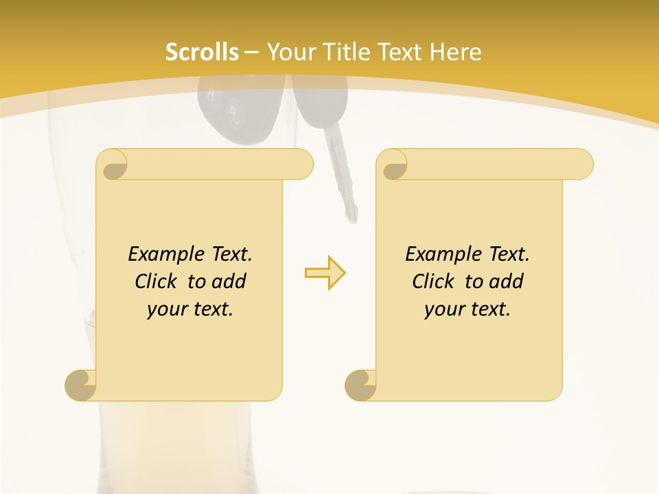 Drunk Driving Concept - Beer, Keys And Handcuffs PowerPoint Template
