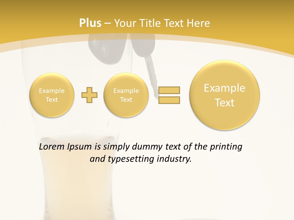 Drunk Driving Concept - Beer, Keys And Handcuffs PowerPoint Template