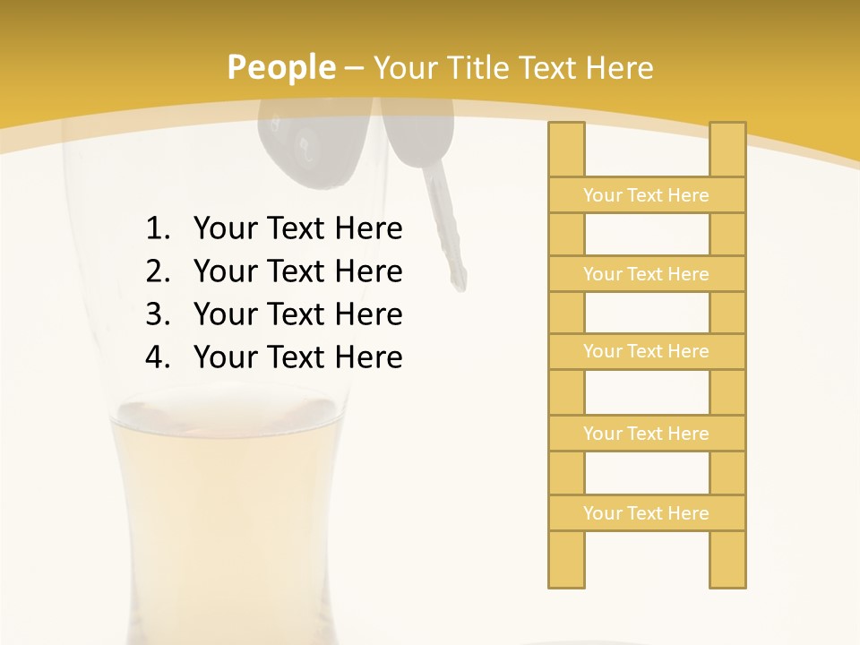 Drunk Driving Concept - Beer, Keys And Handcuffs PowerPoint Template