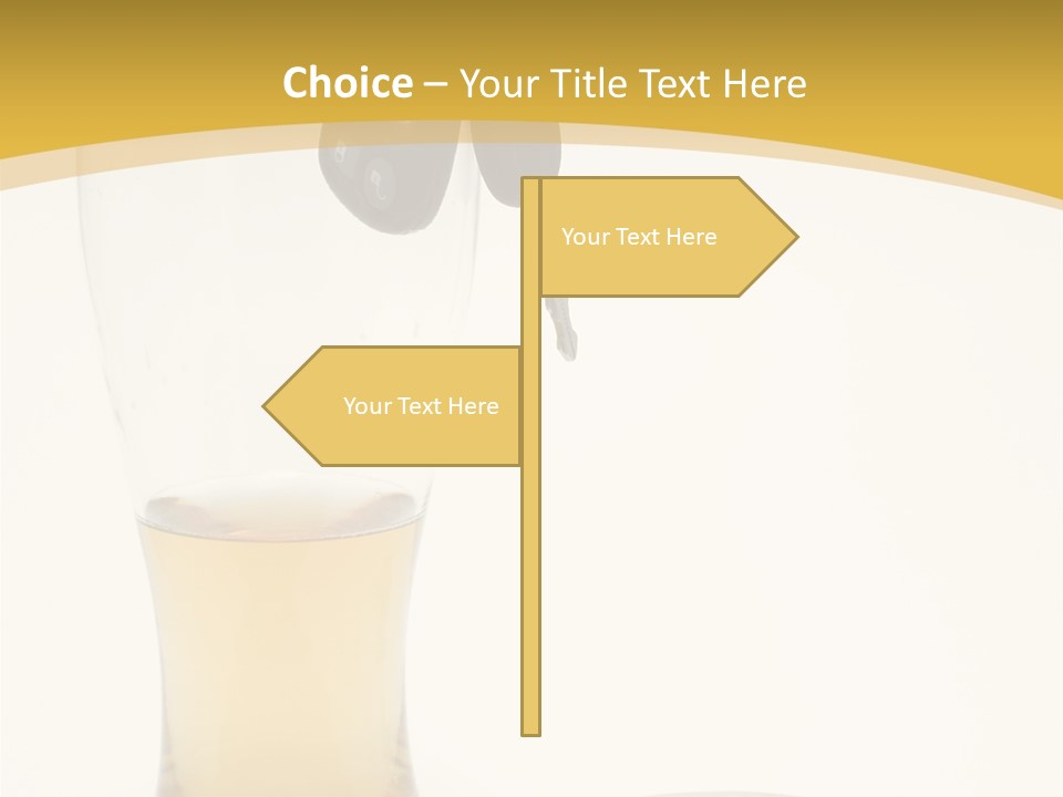 Drunk Driving Concept - Beer, Keys And Handcuffs PowerPoint Template