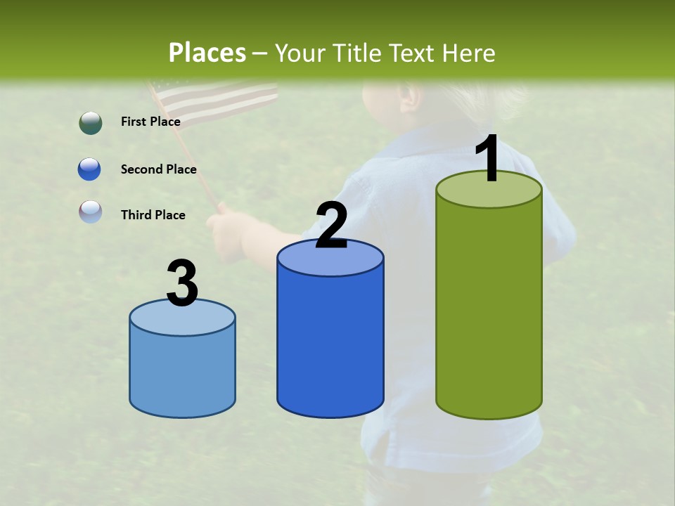 Toddler Running Around Waving An American Flag PowerPoint Template